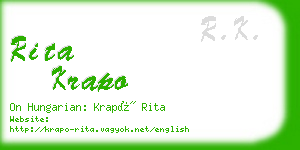 rita krapo business card